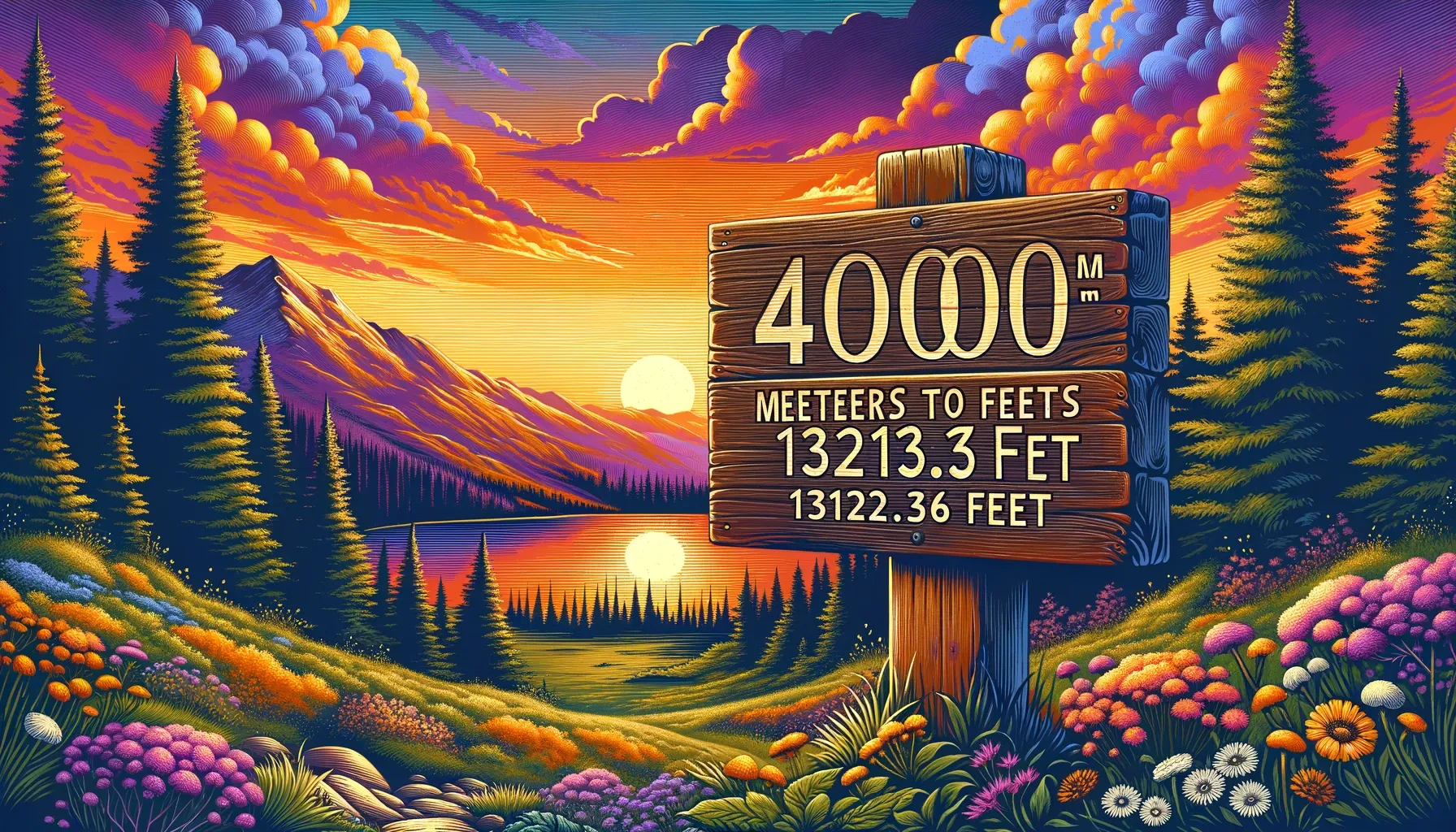 4000 Meters to Feet written on wood board