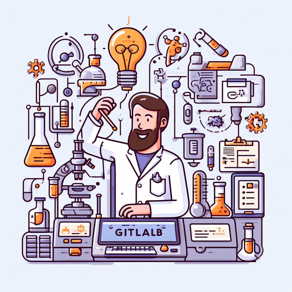 A scientist in a lab coat is encircled by advanced scientific equipment and technology.