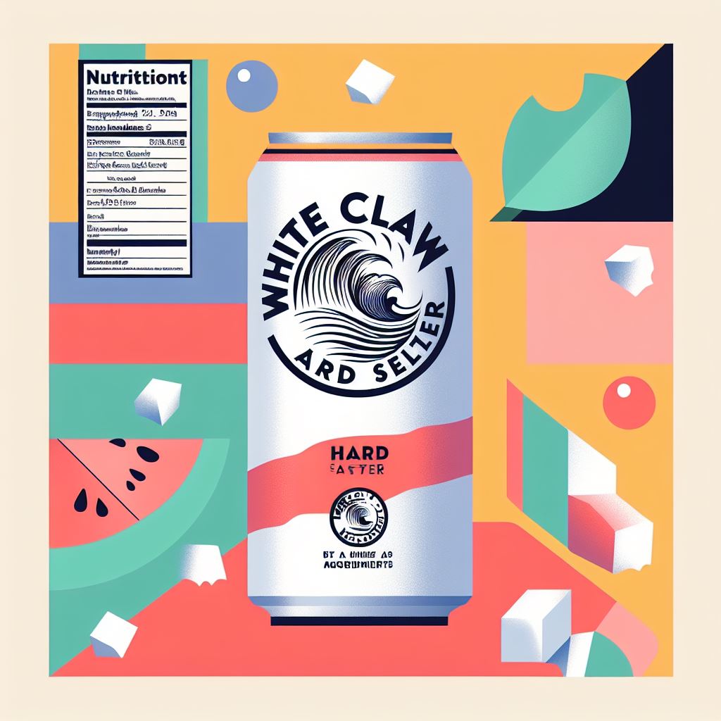 White Claw Tin Pack in white color and write White Claw Nutrition Facts in right side