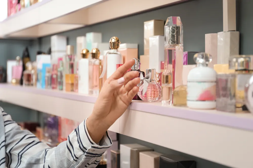 perfume shelf display
