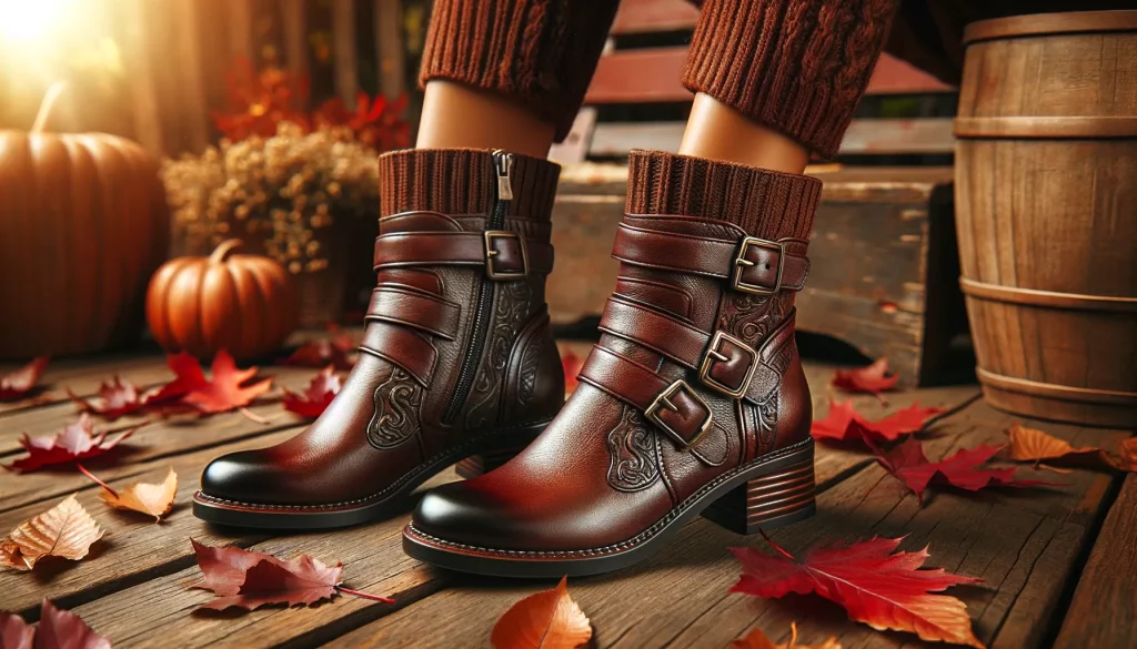 female leather ankle boots