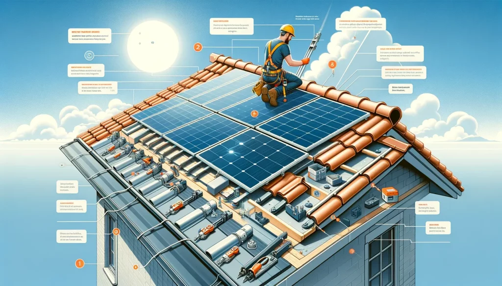 solar panels on tile roof