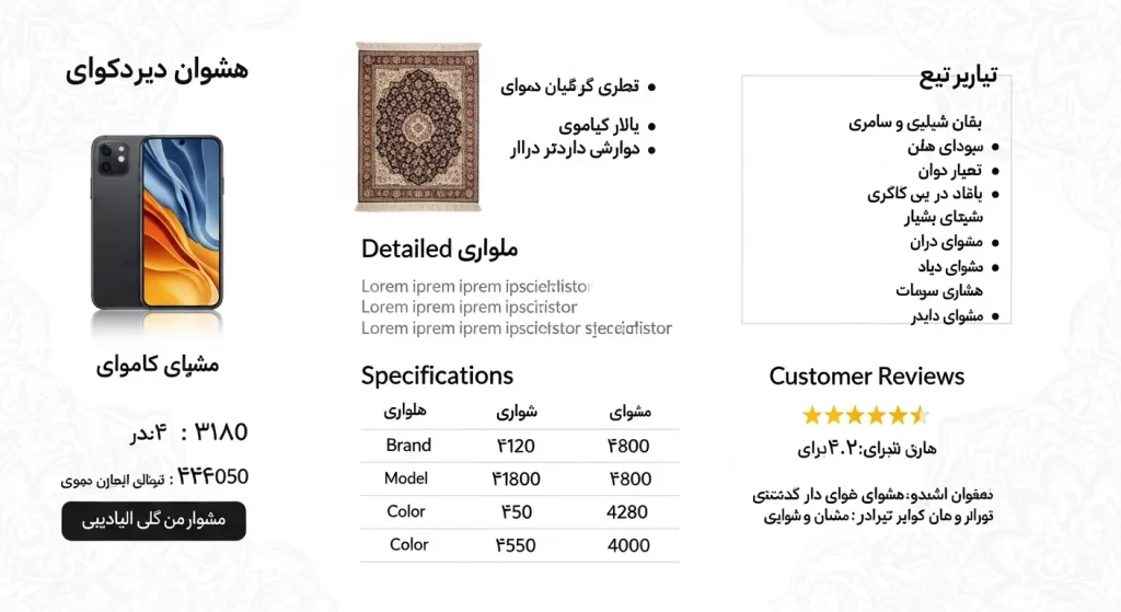 Iranian e-commerce product description format