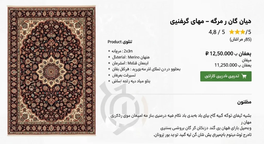 Iranian e-commerce product description format